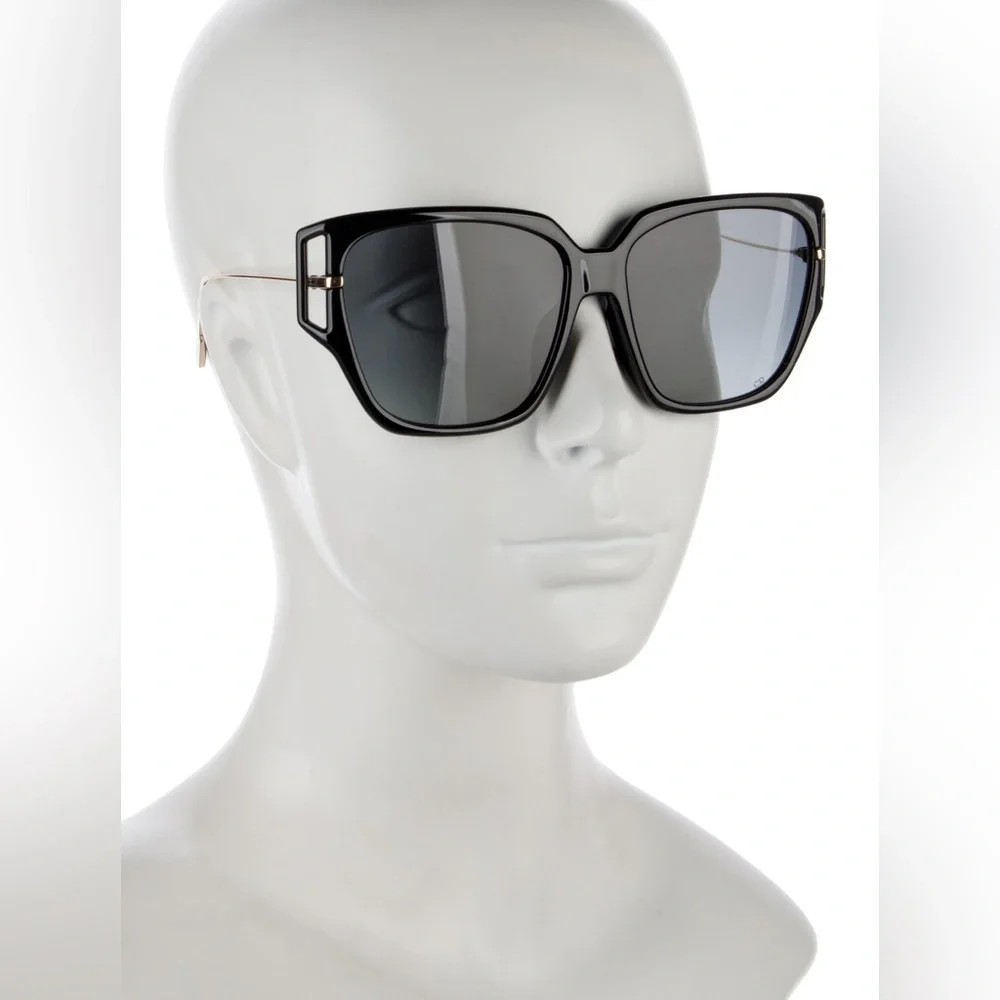 Christian Dior Black / Gold Sunglasses 80711 w/ Dior Sunglass Case - Picture 4 of 12